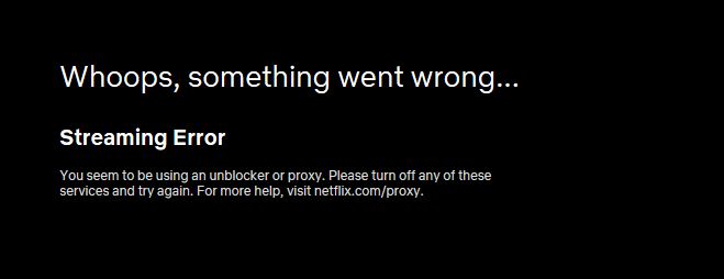 Netflix proxy error.