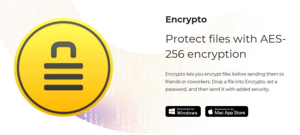 The Encrypto homepage.