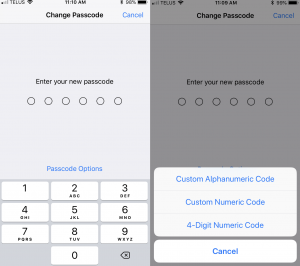 change passcode