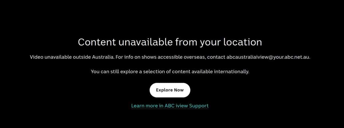 Video unavailable outside Australia