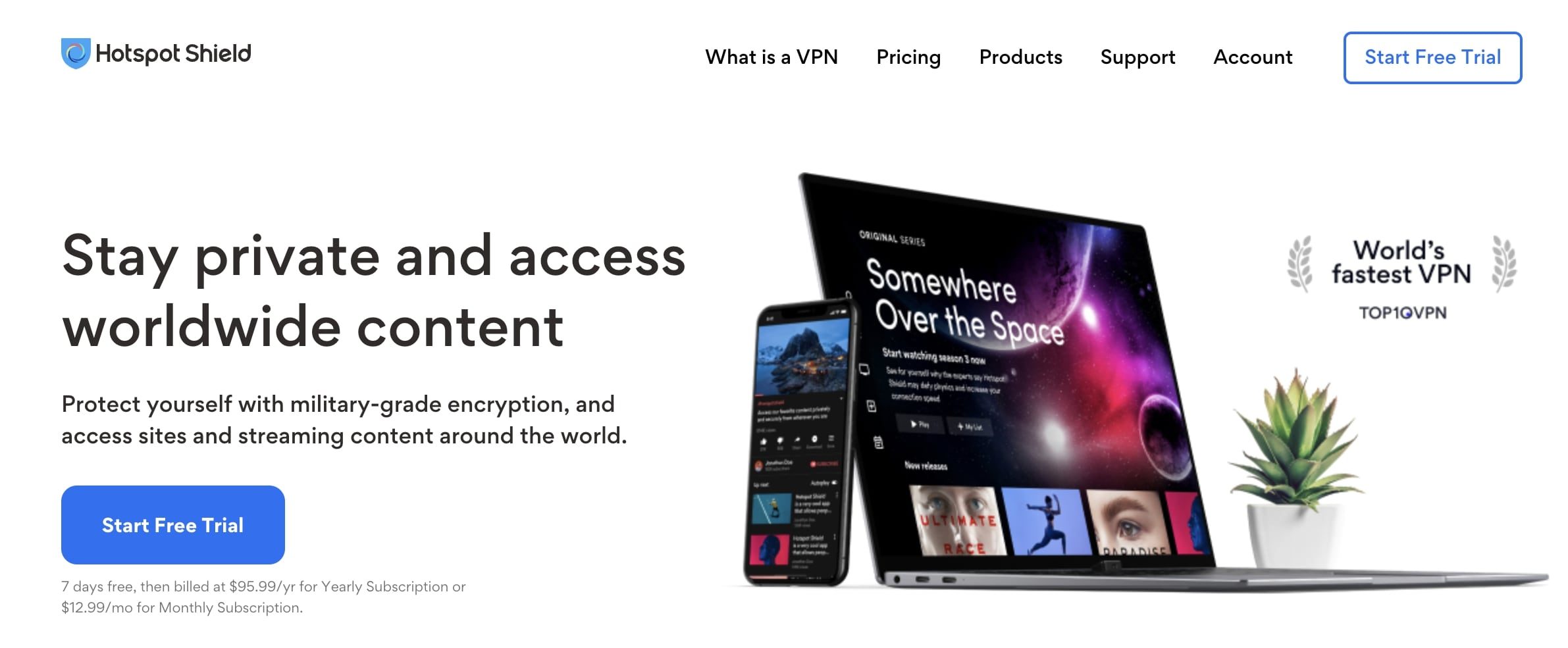 Hotspot Shield homepage