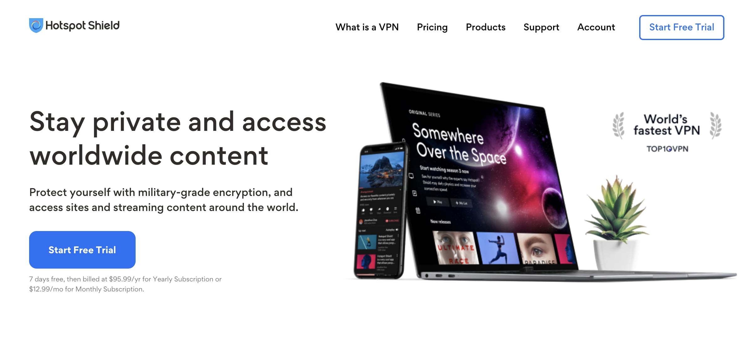 Hotspot Shield homepage