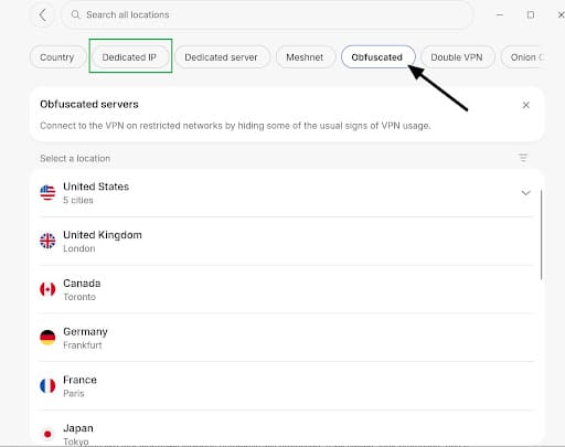 NordVPN obfuscated servers