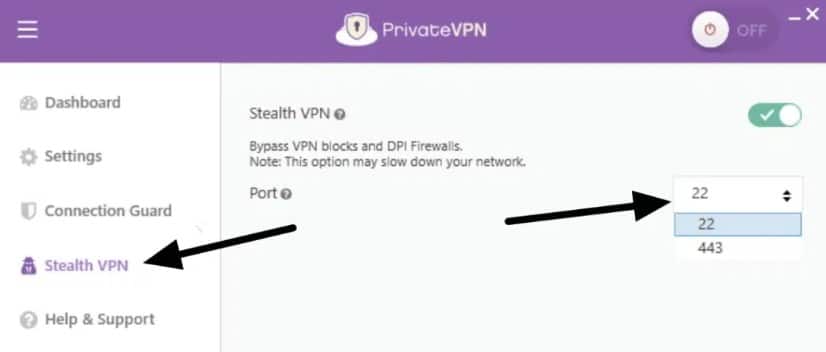 PrivateVPN StealthVPN Connection