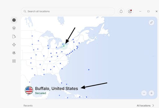 nordvpn buffalo server