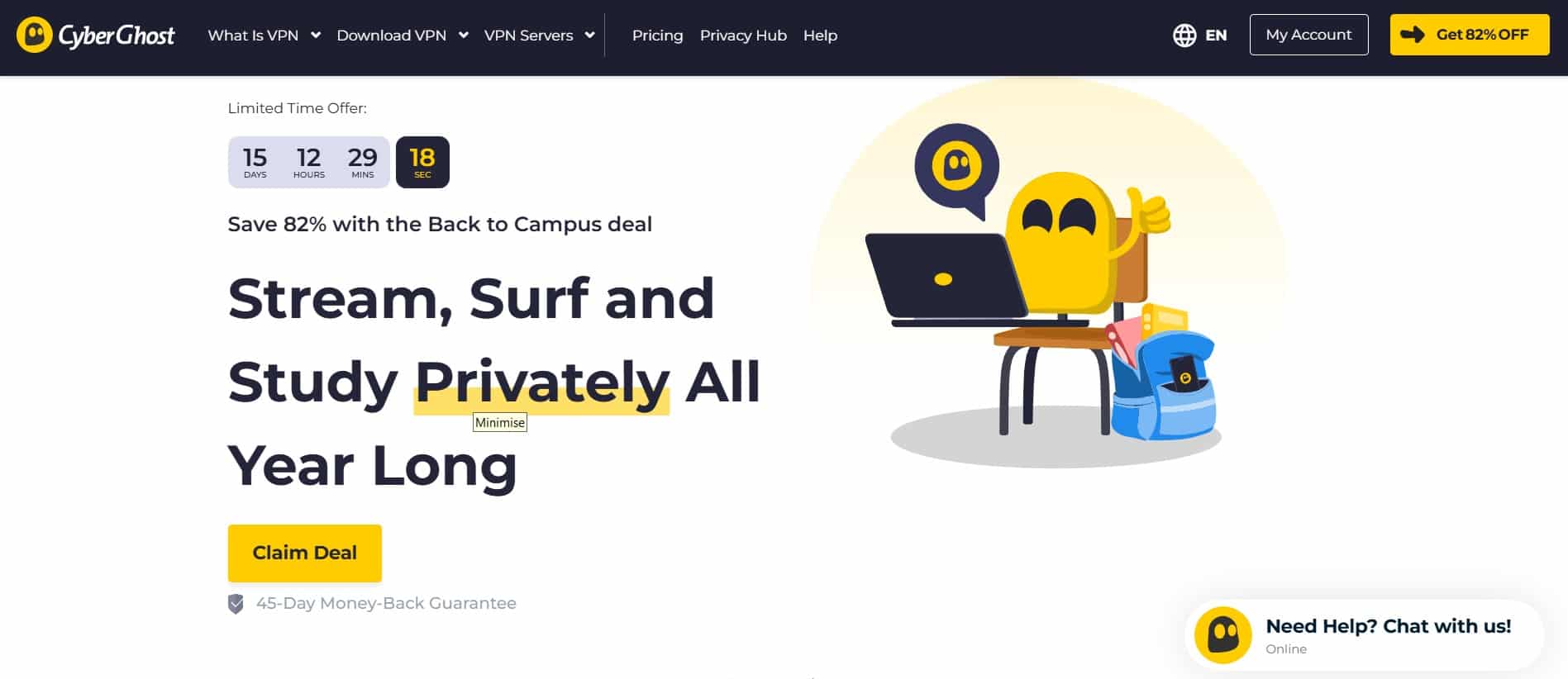 Cyberghost homepage