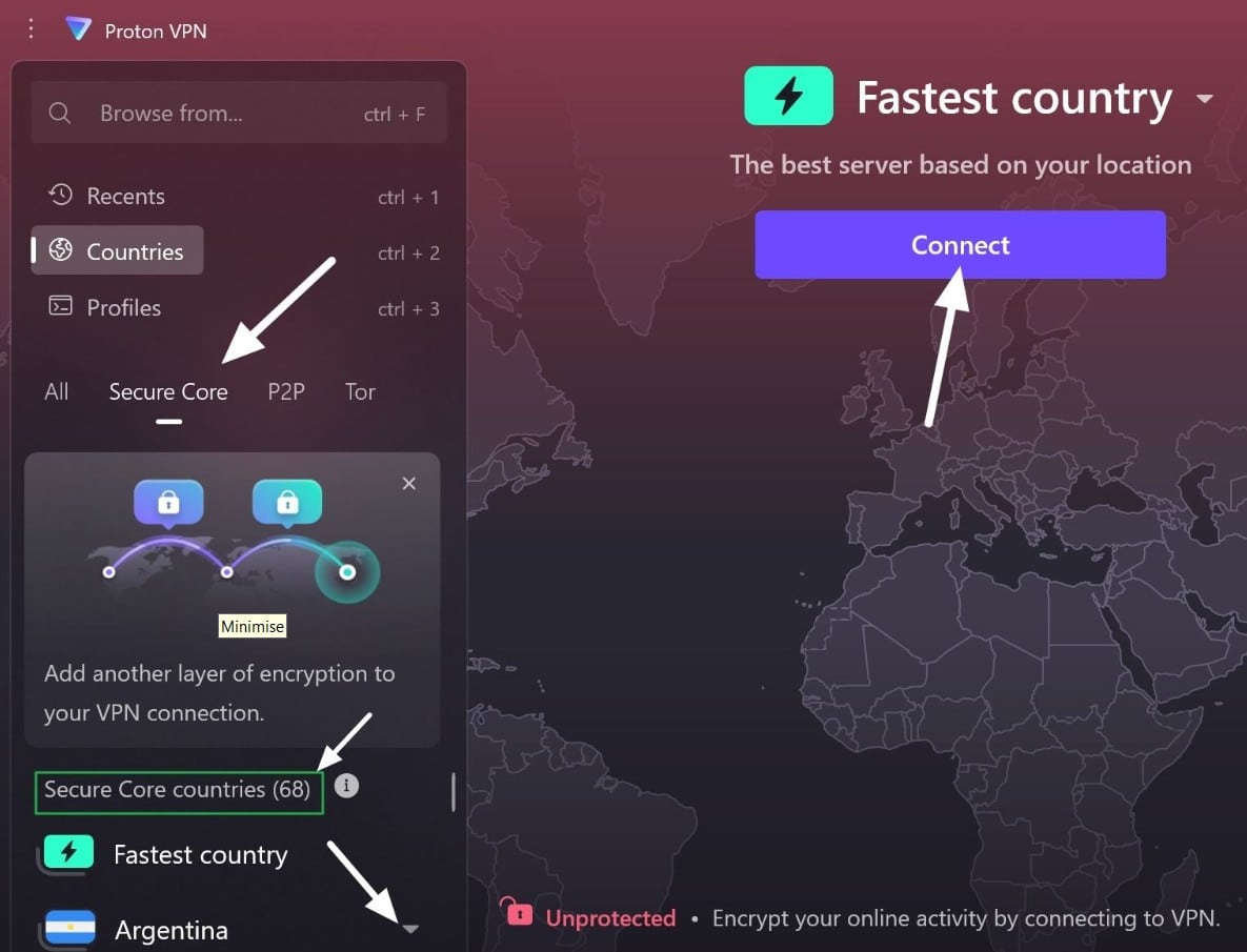 ProtonVPN Secure Core