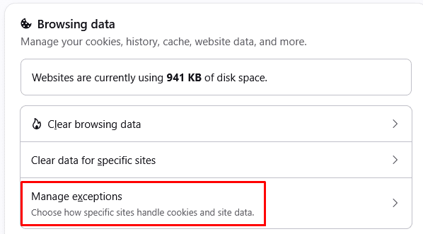 cookie settings