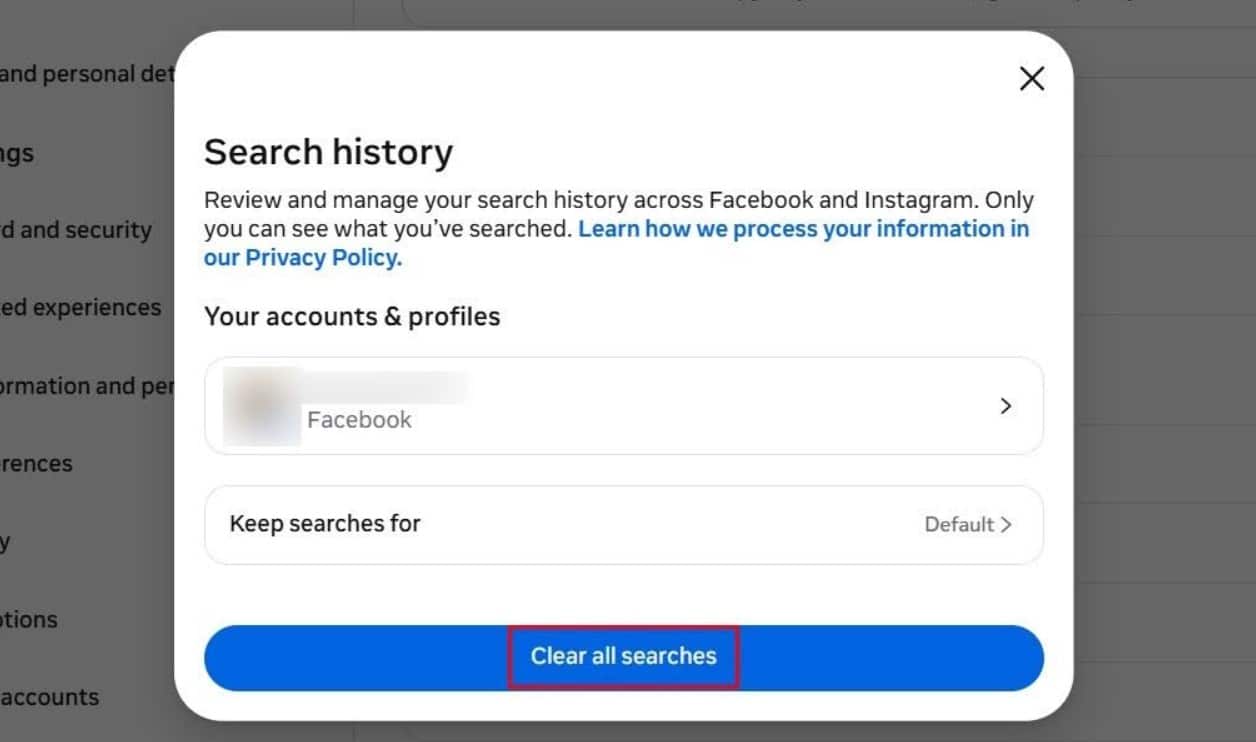 Meta Search History