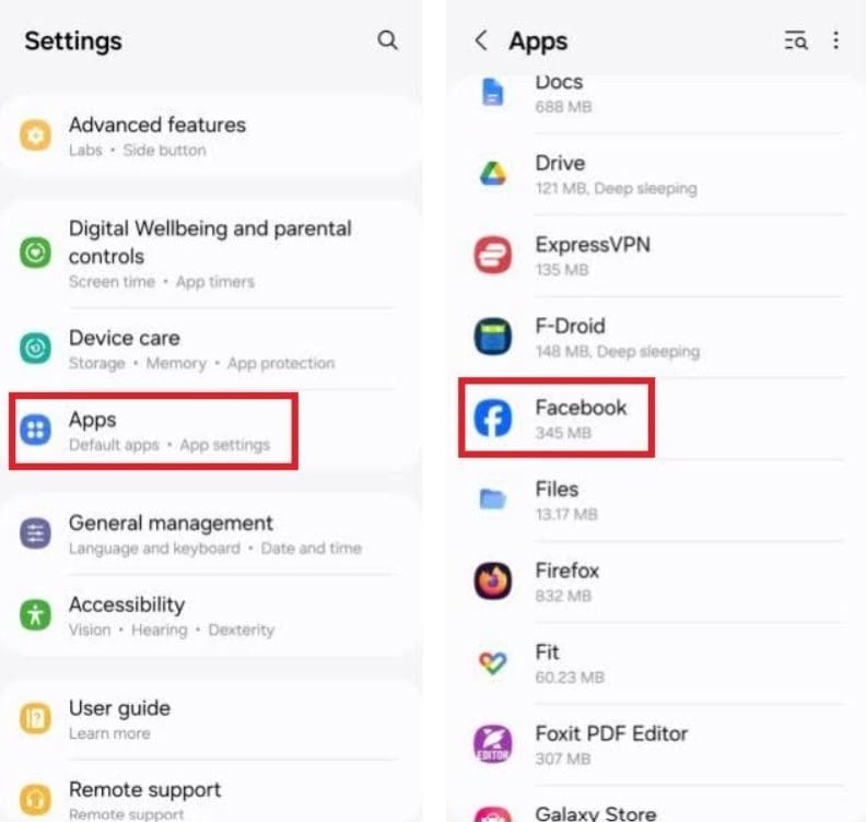 meta app settings apps